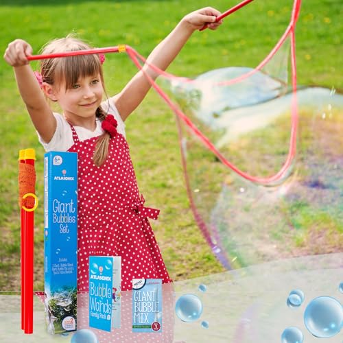 Atlasonix Giant Bubble Wand Bubble Wands Bubbles for Kids Big Bubble Wand Huge Rope 1 Pack Giant Bubble Wands Bubble Solution Powder Makes 1 Gallon Outdoor Summer Fun - Image 1