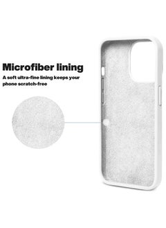 YOMNA YOMNA Compatible with iPhone 14 Pro Max 6.7'' Liquid Silicone Full Body Protective Case with Anti-Scratch,Soft Microfiber Lining,Camera Protective White  - Image 2