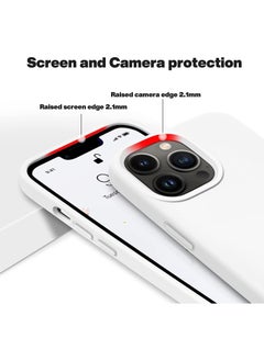 YOMNA YOMNA Compatible with iPhone 14 Pro Max 6.7'' Liquid Silicone Full Body Protective Case with Anti-Scratch,Soft Microfiber Lining,Camera Protective White  - Image 5