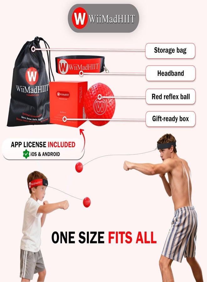 WiiMad Boxing Reflex Ball with App Punch Counter, Reaction Ball for Hand Eye Coordination Training, Boxing Equipment with Headband, Punching Game for Kids, Teens & Adults, Fitness Gift - Image 4