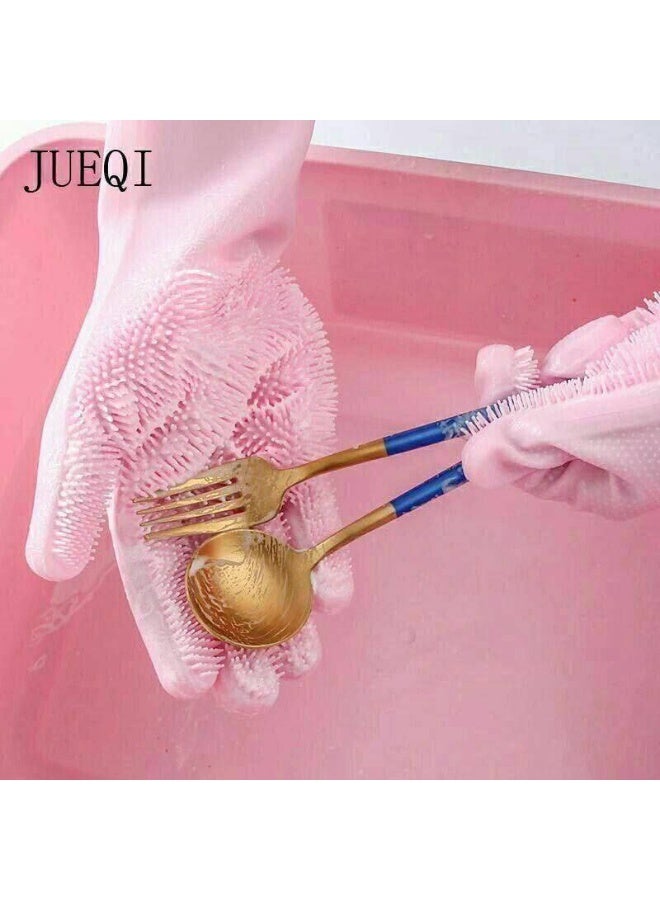 2-Piece Multi-Color Silicone Cleaning Gloves – Reusable Dishwashing, Car Washing & Personal Care Gloves - Image 5