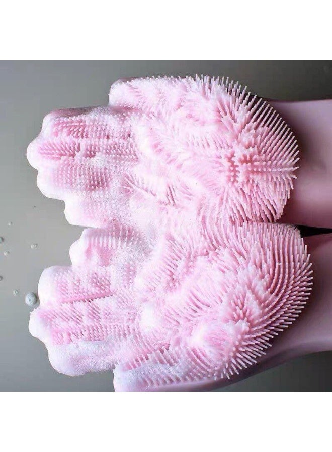 2-Piece Multi-Color Silicone Cleaning Gloves – Reusable Dishwashing, Car Washing & Personal Care Gloves - Image 3