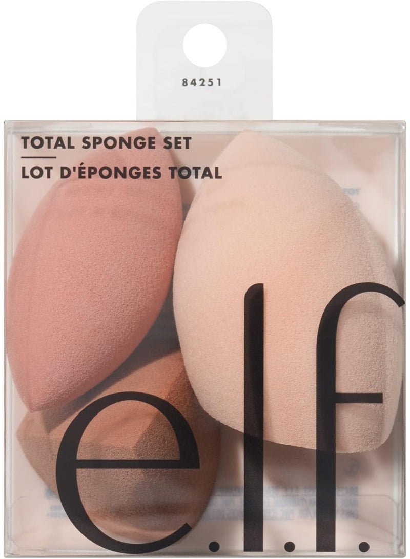 elf Total Sponge Set, Multi-use Makeup Sponge Set For Flawless Blending, Great For Powder Or Liquid Concealer & Foundation, Vegan & Cruelty-Free - Image 1