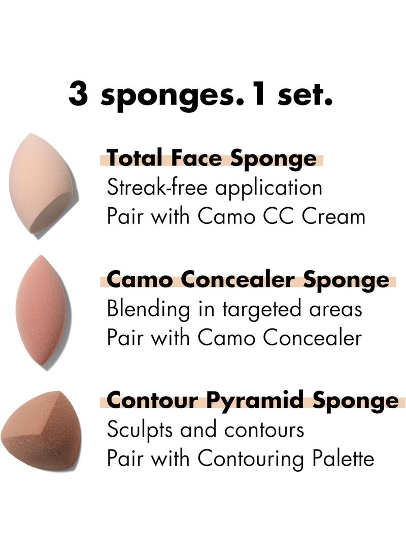 elf Total Sponge Set, Multi-use Makeup Sponge Set For Flawless Blending, Great For Powder Or Liquid Concealer & Foundation, Vegan & Cruelty-Free - Image 3