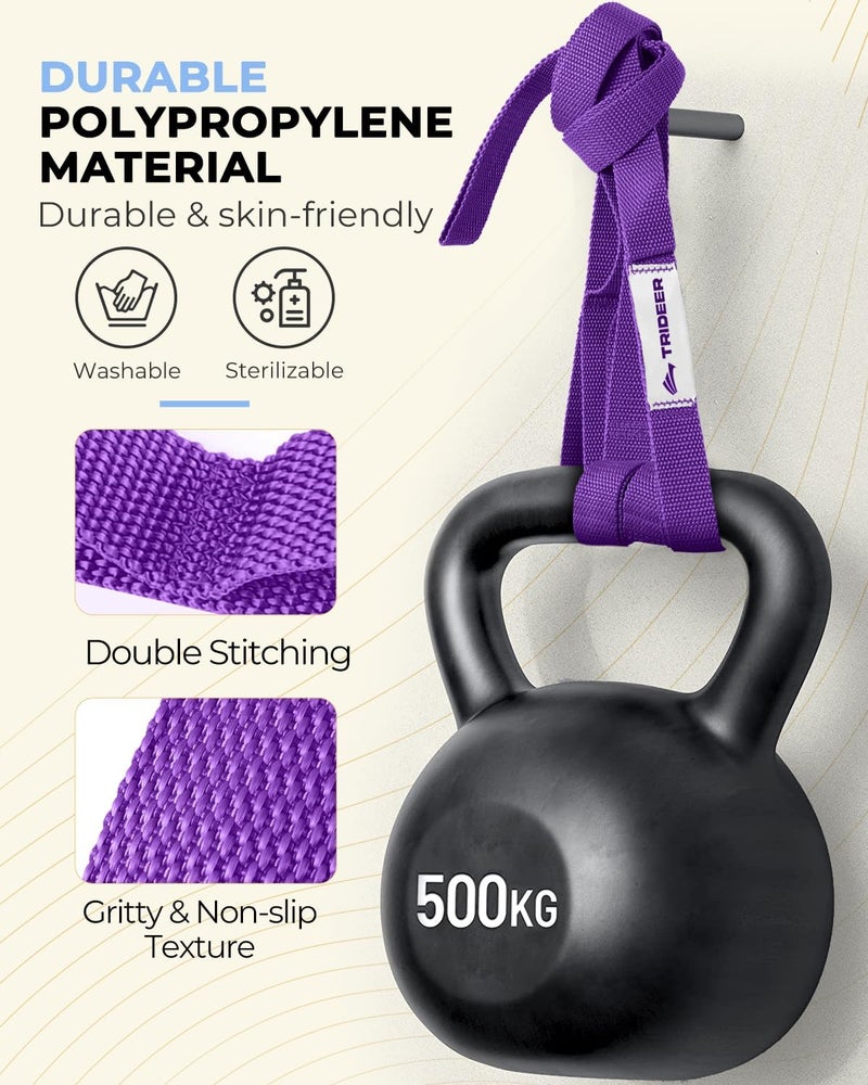 Trideer Stretching Strap Yoga Strap for Physical Therapy, 10 Loops Yoga Straps for Stretching, Non-Elastic Stretch Strap for Pilates, Exercise, Stretch Band for Women & Men - Image 4