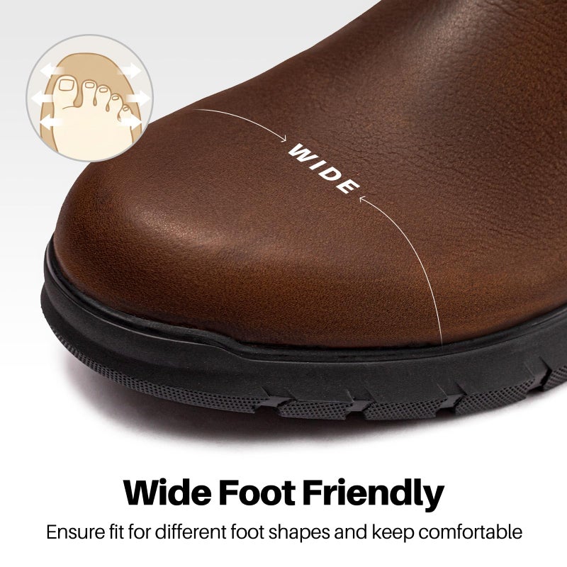Arkbird Men's Wide Toe Box Oil-Waxed Leather Chelsea Boots for Daily Work Hiking Camping - Image 3
