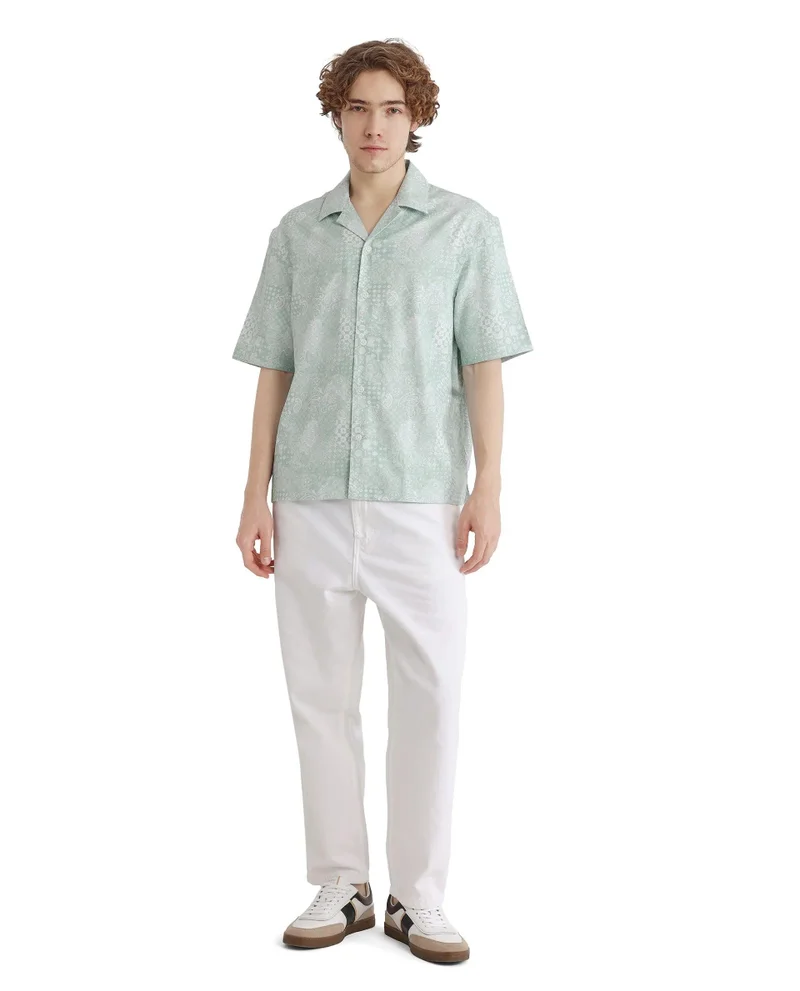 Rare Rabbit Men's Abstract Print Boxy Fit Shirt