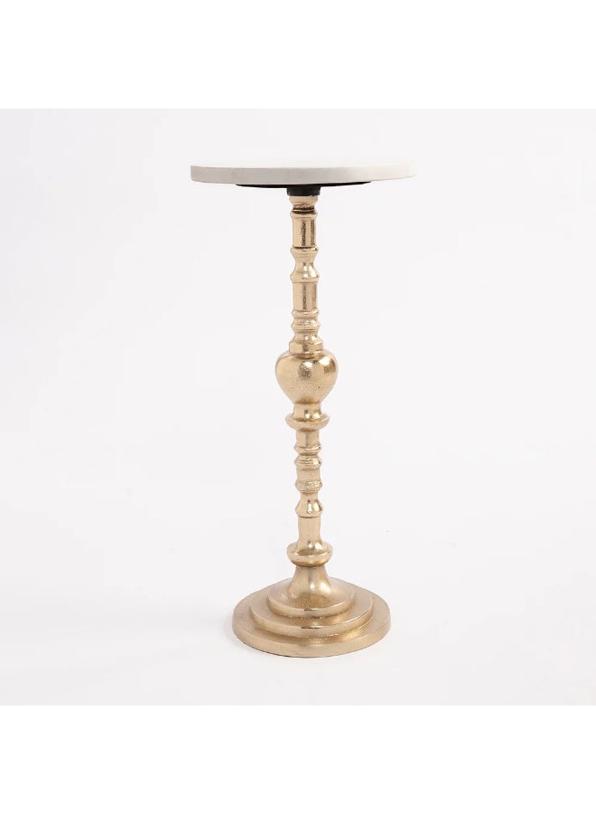 Home auraa Snow white accent table , made of Aluminum , Sofa Side Table, Coffee Table, Corner Small Table, Tea End table for Living Room, Outdoor, Bedroom - 53x25x25 cm - Image 2