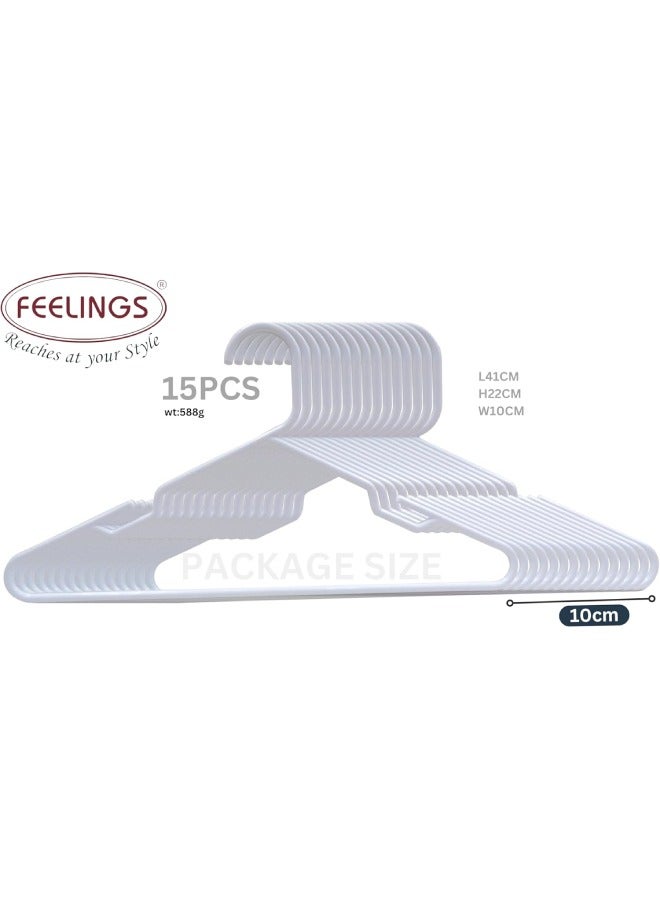 Feelings Feelings Plastic Hanger Lotus White 15Pcs Set 41Cm  - Image 4
