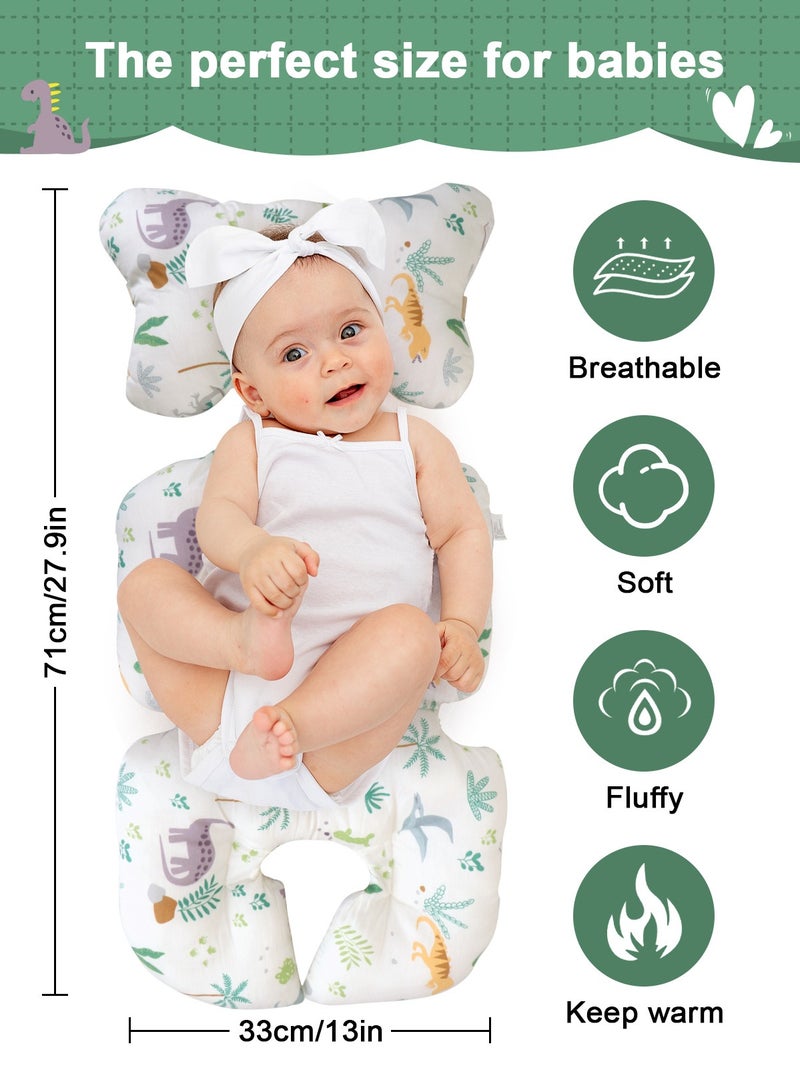 URbazaar Infant Car Seat Head Support, Soft Baby Carseat Head & Body Support, Elephant Baby Car Seat Insert Cushion for Newborn Boys - Image 2