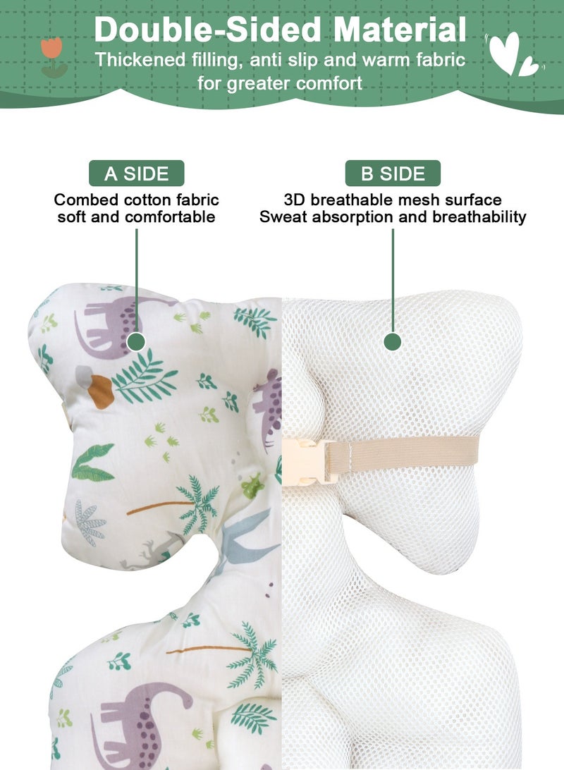 URbazaar Infant Car Seat Head Support, Soft Baby Carseat Head & Body Support, Elephant Baby Car Seat Insert Cushion for Newborn Boys - Image 3