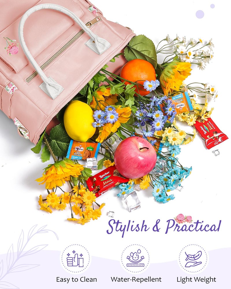 GLORIEROO Deluxe Insulated Lunch Box Bag Women - Leakproof Waterproof Cooler with Multi Pockets Removable Strap for Work Picnic - Teacher Mothers Day Christmas Birthday Gifts - Image 3