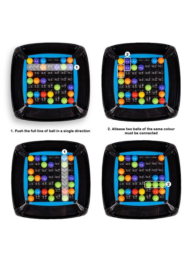 راتاناز لعبة لوحة مطابقة كرات قوس قزح الملونة من راتنا دبل ترابل، مناسبة من 2 إلى 4 لاعبين، لعبة عائلية - Image 2