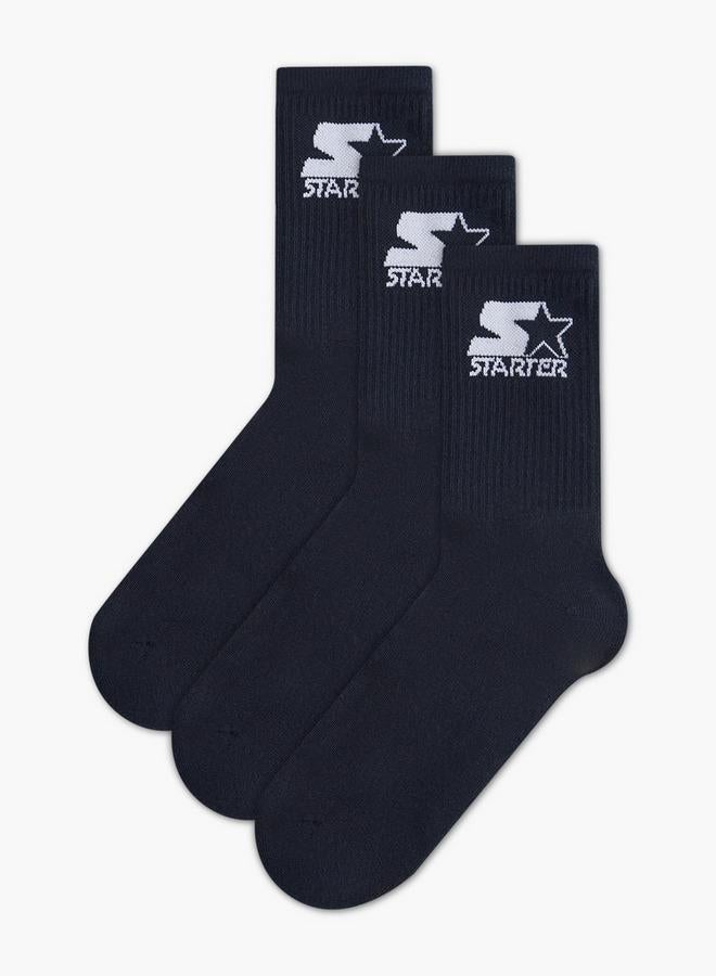 STARTER Set of 3 - Starter Ribbed Crew Length Socks with Antibacterial Protection - Image 1