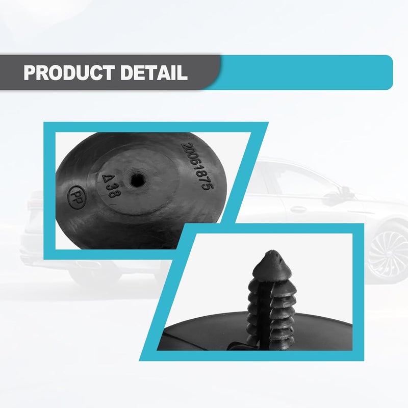 BSAMZO مشابك مثبتات عزل لوحة غطاء المحرك المتوافقة مع GM 3078511 3977775 مقاس الفتحة 1/4 بوصة (30 قطعة) - Image 3