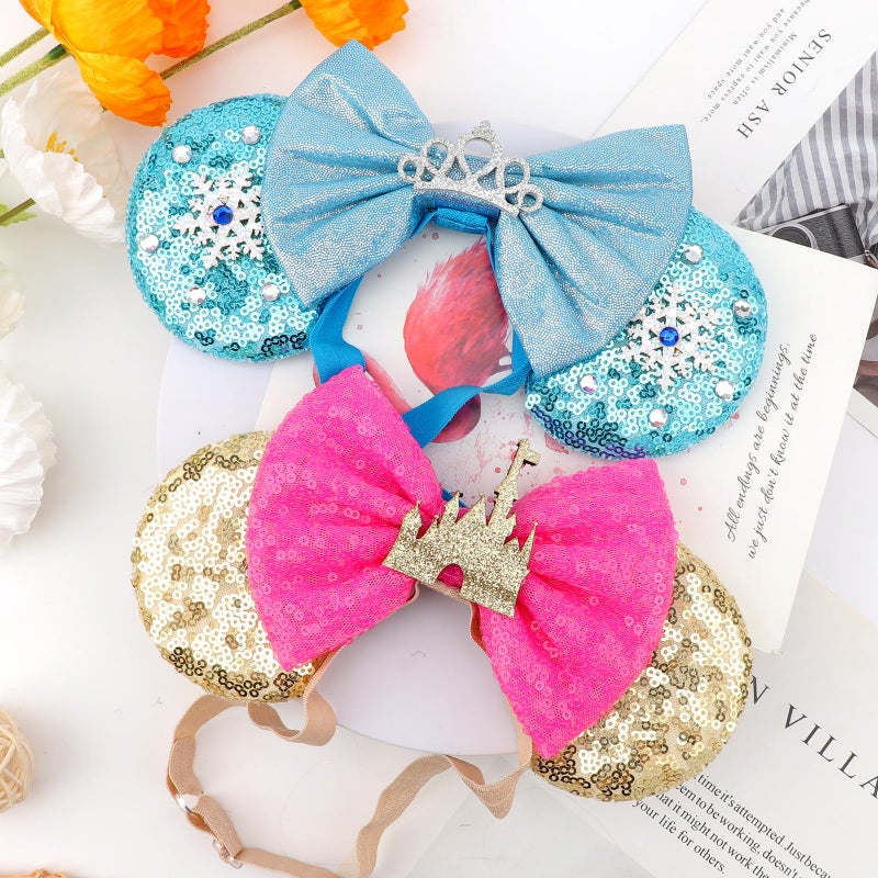 AQOKKA Mouse Ears Headbands with Bow Minnie Ears Cosplay Costume Hair Accessories for Women Birthday Party Decoration - Image 4