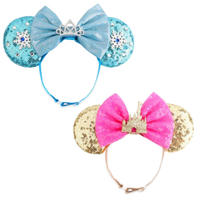 AQOKKA Mouse Ears Headbands with Bow Minnie Ears Cosplay Costume Hair Accessories for Women Birthday Party Decoration - Image 1