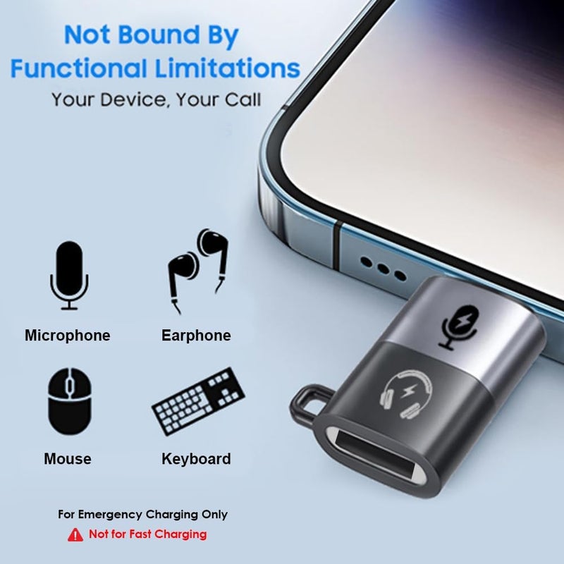 Kanget ® Lightning Female to Type C Male Adapter | Supports Data Transfer, Microphone, Headphones, Earphones, OTG, Normal Charging (Not for Fast Charging) - Image 5