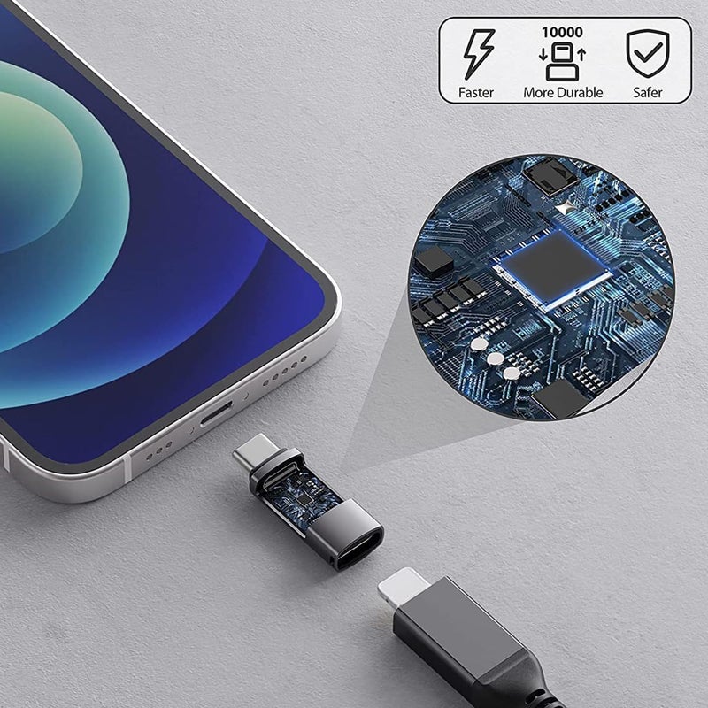 Kanget ® Lightning Female to Type C Male Adapter | Supports Data Transfer, Microphone, Headphones, Earphones, OTG, Normal Charging (Not for Fast Charging) - Image 3