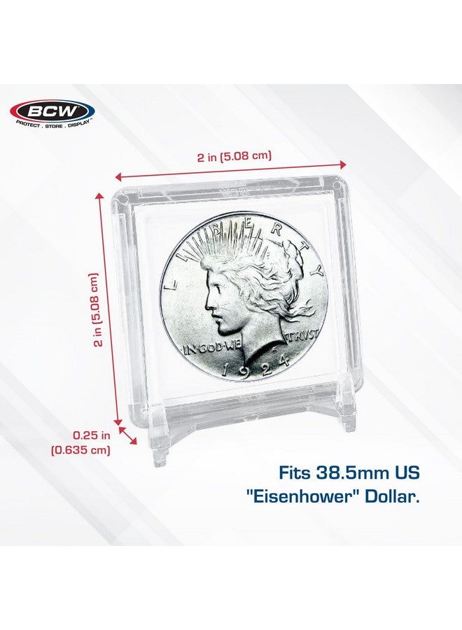 BCW 2x2 Coin Snap - Dollar - 25ct | Coin Holder Case for 38.5mm US Eisenhower Dollar | Snap Together Design | Stackable, Coin Collecting Supplies | Morgan and Peace Dollar Holder - Image 3