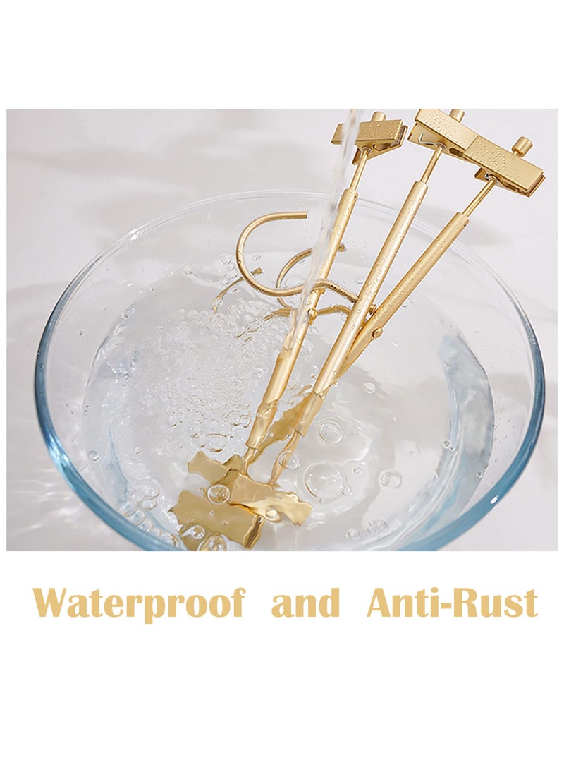 Blythornix Pants Hanger with Clips Space Saving, Swivel Hook Aluminous Alloy Metal Rack Hanger for Trousers and Jeans, Adjustable Clips Non-Slip Hangers 10 Packs Gold - Image 4