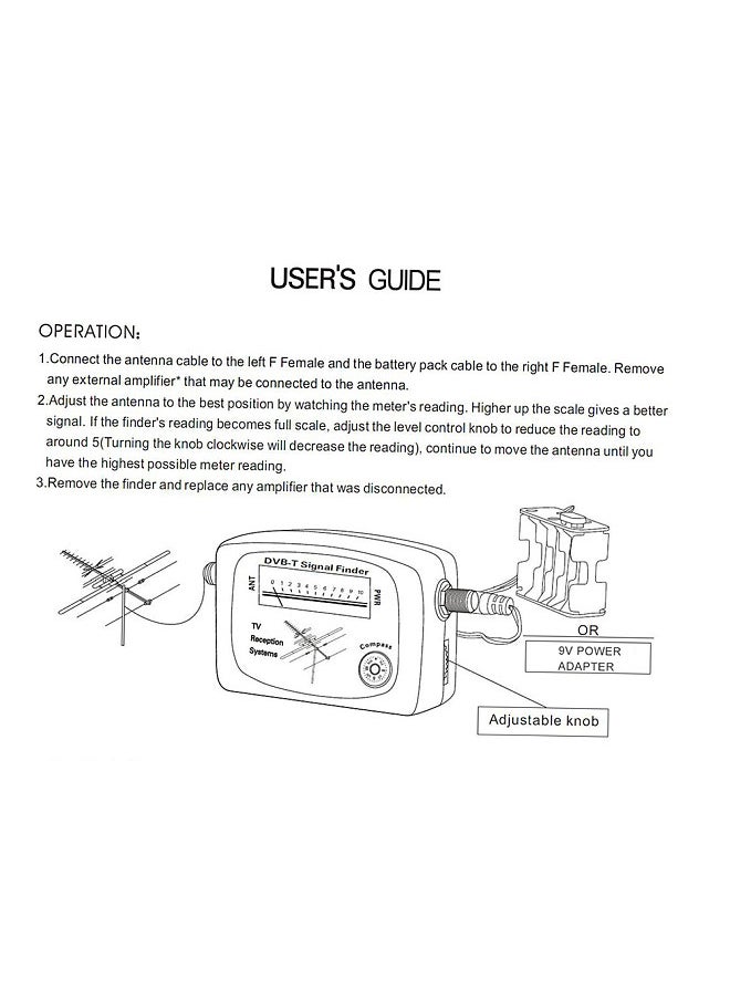 Generic - DVB-T Digital Satellite Signal Finder Meter Aerial Terrestrial TV Antenna with Compass TV Reception Systems - Image 1