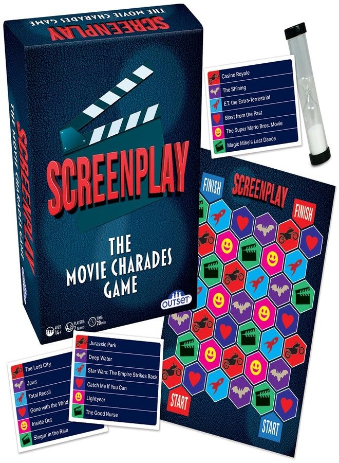 Outset Media Screenplay: The Movie Charades Game - The Ultimate Team Party Game That Makes Stars Out of Everyone! Contains Over 1000 charades - Image 1
