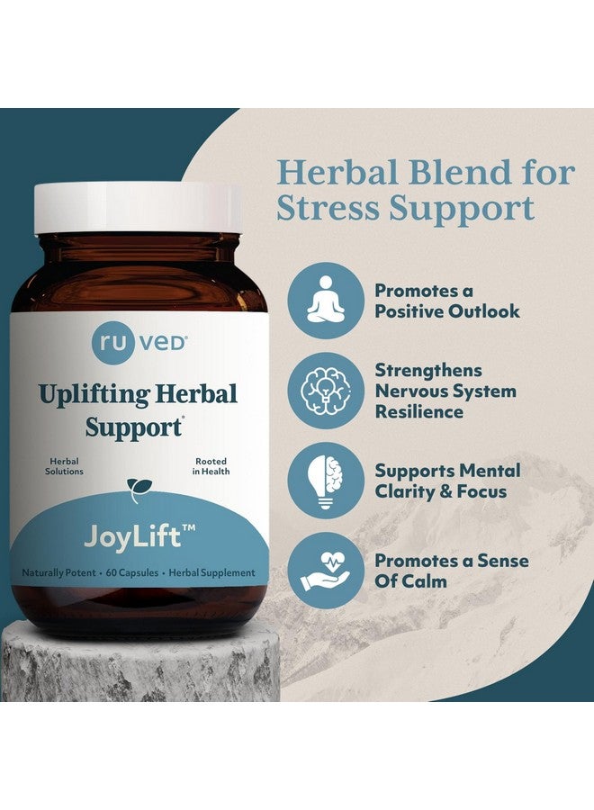 R-U VED ruved Joylift, Uplifting Herbal Formula with Saffron, Berberine and St. John’s Wort, Promotes Calm and Positive Outlook, Ayurvedic Herbal Supplement, 60 Vegetarian Capsules. - Image 2