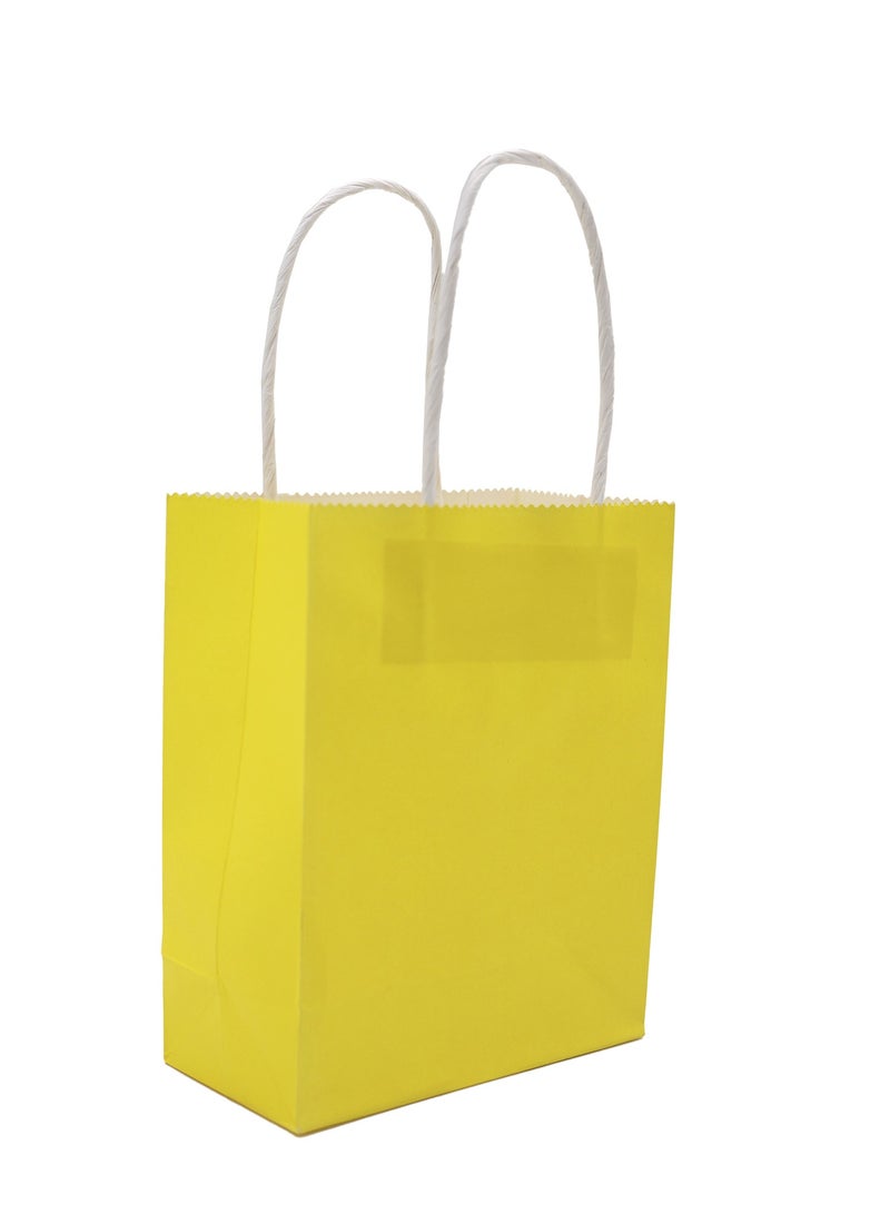 Ideal Pack Kraft Gift Paper Bags 12x15x6 cm – Pack of 10 | Small Recyclable Gift Bags with Handles | Eco-Friendly Paper Shopping Bags for Party, Retail, Wedding, Birthday & Events (yellow) - Image 1