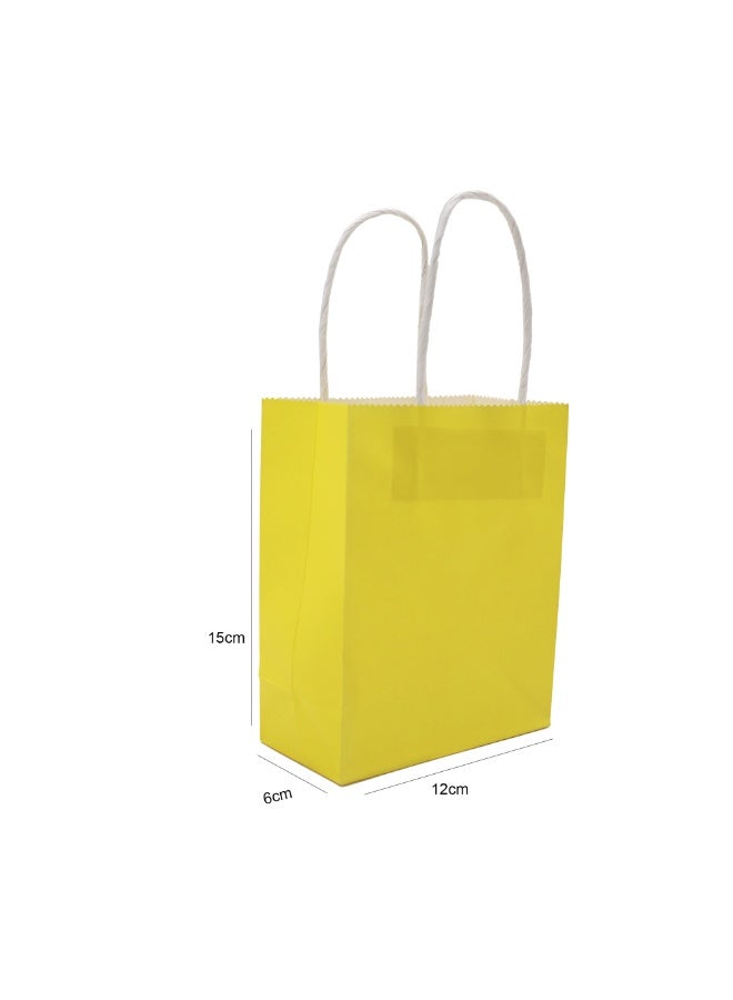 Ideal Pack Kraft Gift Paper Bags 12x15x6 cm – Pack of 10 | Small Recyclable Gift Bags with Handles | Eco-Friendly Paper Shopping Bags for Party, Retail, Wedding, Birthday & Events (yellow) - Image 3