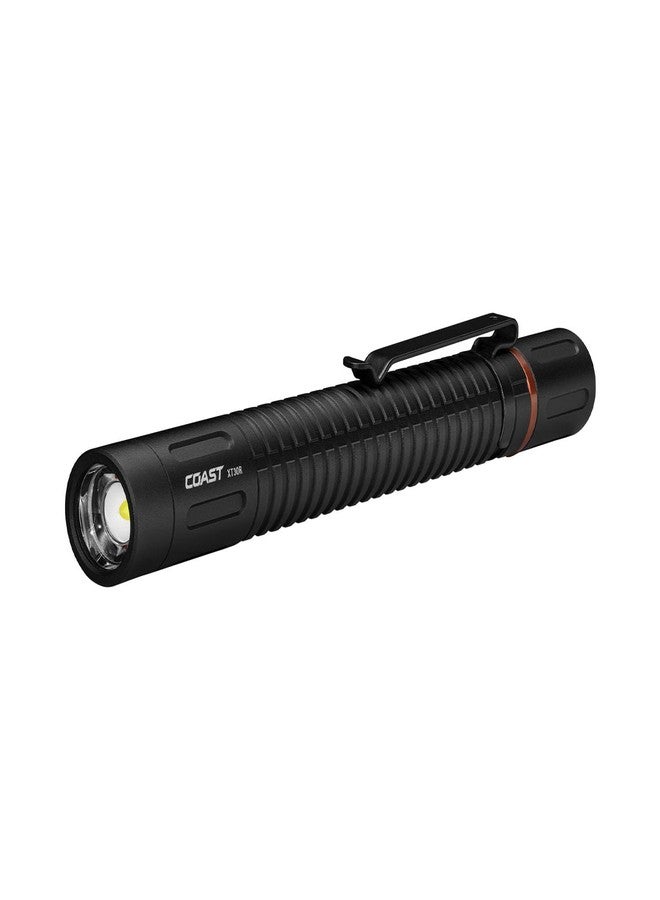 Coast XT30R 1000 Lumen Rechargeable LED Pocket Flashlight, 5 Light Modes with 2-Way Clip and Bite Caps Included - Image 1