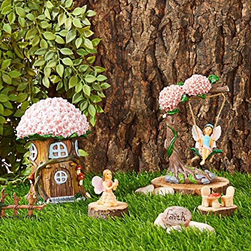 Juvale 8 Piece Miniature Fairy Garden Accessories Outdoor Decor Figurines Kit for Kids, Mini Whimsical Ornaments and Decorations for Patio, House, Garden, Desk, Yard Supplies - Image 3