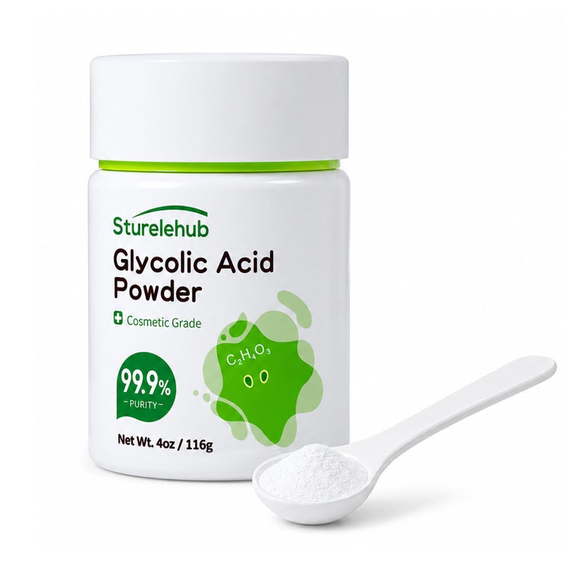 Sturelehub Glycolic Acid Powder 4OZ 116g 999 Purity Cosmetic Grade DIY Glycolic Acid Mask Make Your Own Glycolic Acid Lotion and Serum Glycolic Acid Powder For Homemade Cosmetics - Image 2