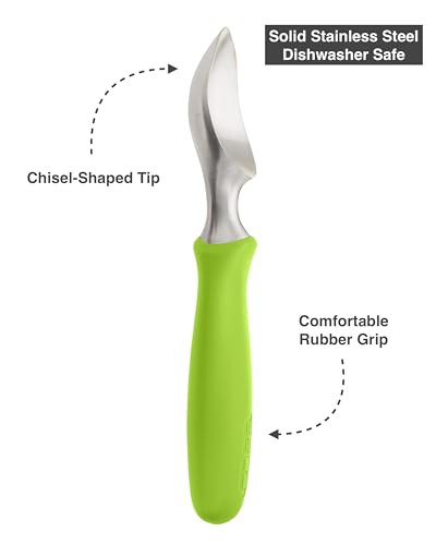 BALCI Ice Cream Scoop - Heavy Duty Stainless Steel Icecream Scooper With Non-Slip Rubber Grip - Professional Metal Ice-Cream Spade - Dishwasher Safe – Green - Image 3