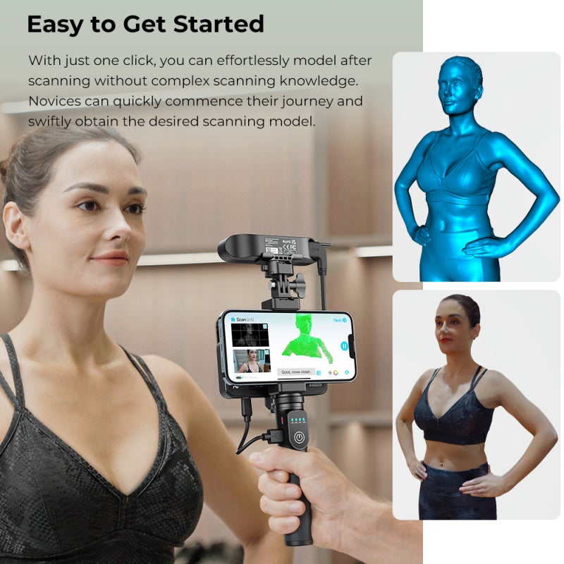 3D Scanner: Black, Anti-Shake Tracking, No Spray Required - 24-bit Full-Color Scanning, Dual Modes, WiFi6 Wireless for 3D Printer, Car Parts, Face Modeling - Image 4