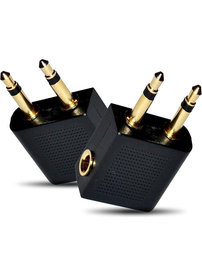 erorex 6 Pack Airplane Airline Flight Adapters For Headphones Golden Plated 3.5Mm Male To 3.5Mm Female Earphone Jack Headset Connector Adapter  - Image 4