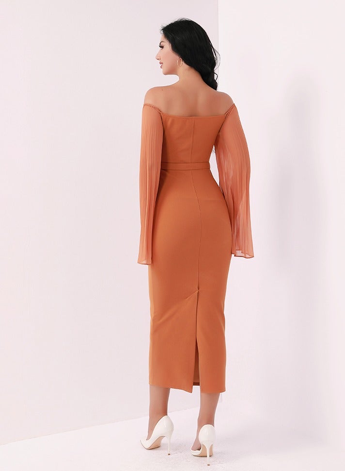 Soft off-the-shoulder dress A soft off-the-shoulder mid - Image 3