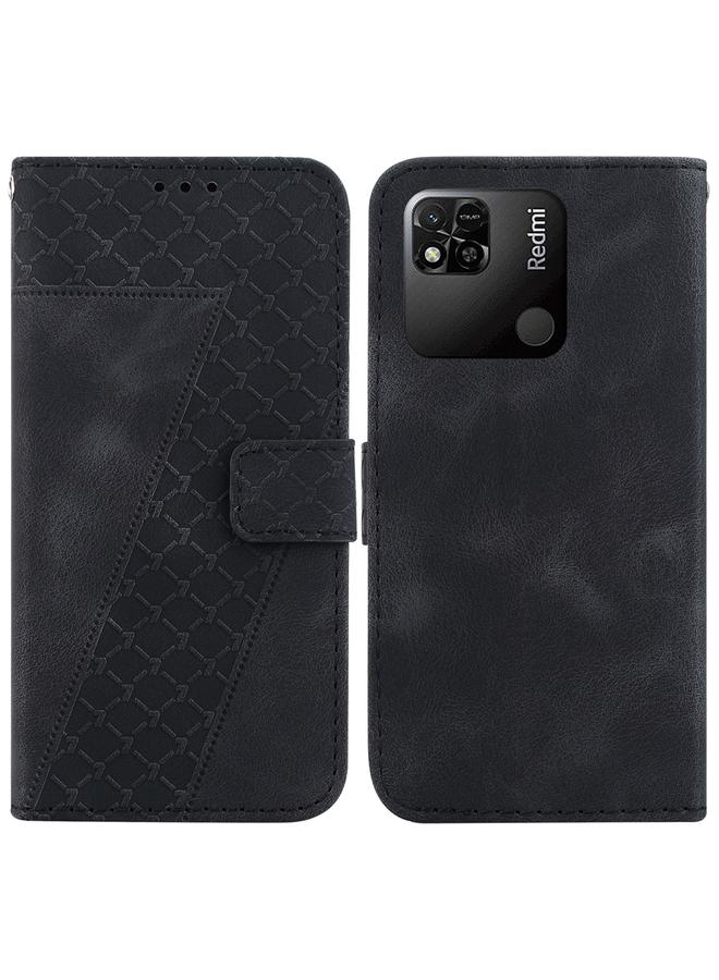 The Bros Case For Xiaomi Redmi 10A 7-shaped Embossed Leather Phone Case