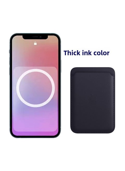 13magsafe Leather Card Holder Anime Design Magnetic Suction For Iphone14 Phone Sticker Card Slot Digital Computer Protective Case-Color:Thick Ink Color [For Iphone 12~16 Series Universal Official Animation]-Applicable Model:Imitation Original Packaging [card With Logo]]