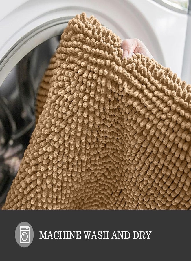 Yeaban Bathroom Rugs Sets 2 Piece,Thick Chenille Bath Mats,Absorbent and Washable Bath Rug Non-Slip, Extra Soft Rugs for Bathroom Floor,Tub,Shower and Sink(20"x32" and 24"x36",Beige) - Image 5