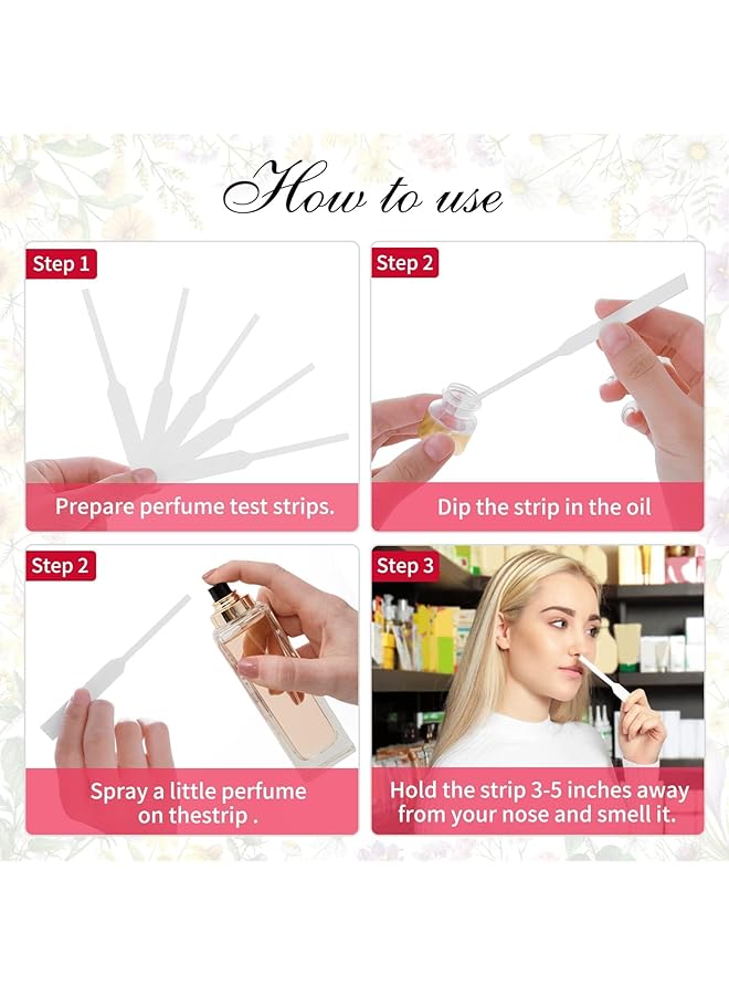 erorex Disposable Perfume Tester Strips 200Pcs Portable Blank Fragrance Tester Strips Aromatherapy Fragrance Strips For Women Men Test Essential Oil Scent - Image 4