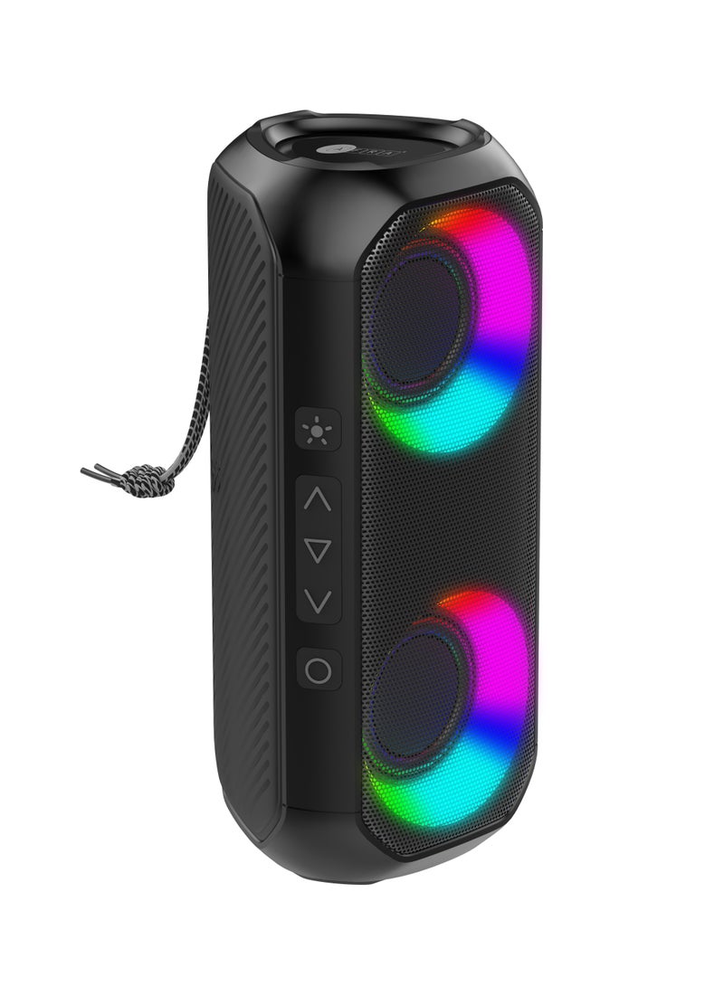 AFRA AFRA Bluetooth Speaker, 24 Watts, Black, Plastic Body, Ultra Bass, Rgb Light, Ipx4 Waterpoorf, 3.7v/2000Mah Rechargeable Battery , AF-0024BSBK, ESMA Approved, 2 Years Warranty.  - Image 1