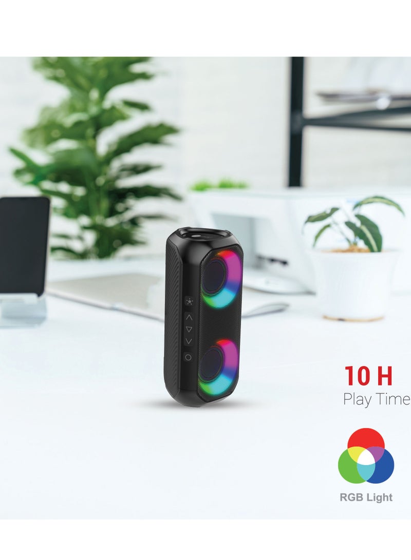 AFRA AFRA Bluetooth Speaker, 24 Watts, Black, Plastic Body, Ultra Bass, Rgb Light, Ipx4 Waterpoorf, 3.7v/2000Mah Rechargeable Battery , AF-0024BSBK, ESMA Approved, 2 Years Warranty.  - Image 4