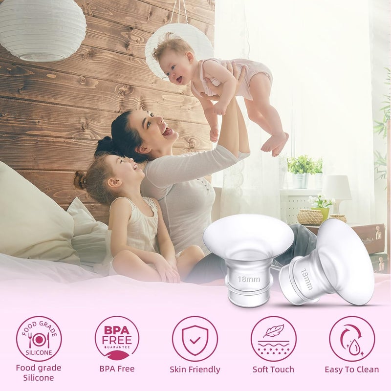 O CARE 18 mm Silicone Flange Inserts Compatible with Medela/for Spectra S1 S2 / Elvie / S18 S21 / Momcozy S9 S12/ TSRETE 24mm Breast Pump Shields or Freemie 25mm; Reduce Tunnel Down to 18 mm - Image 4