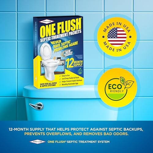 PROLAB ONE FLUSH - Septic Tank Treatment Packets, 1-Year Supply of Easy-Flush Bacteria & Enzyme Packets - Proactive Prevention for Sewage Backups, Made in the USA - Image 3