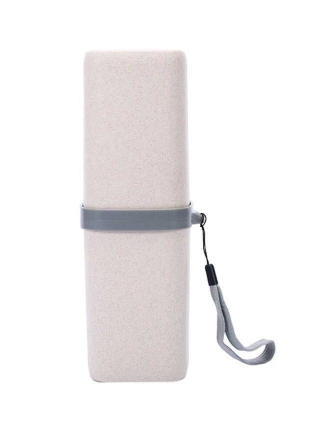 NIBEMINENT Travel Toothbrush Holder Beige 7x7x21.1centimeter