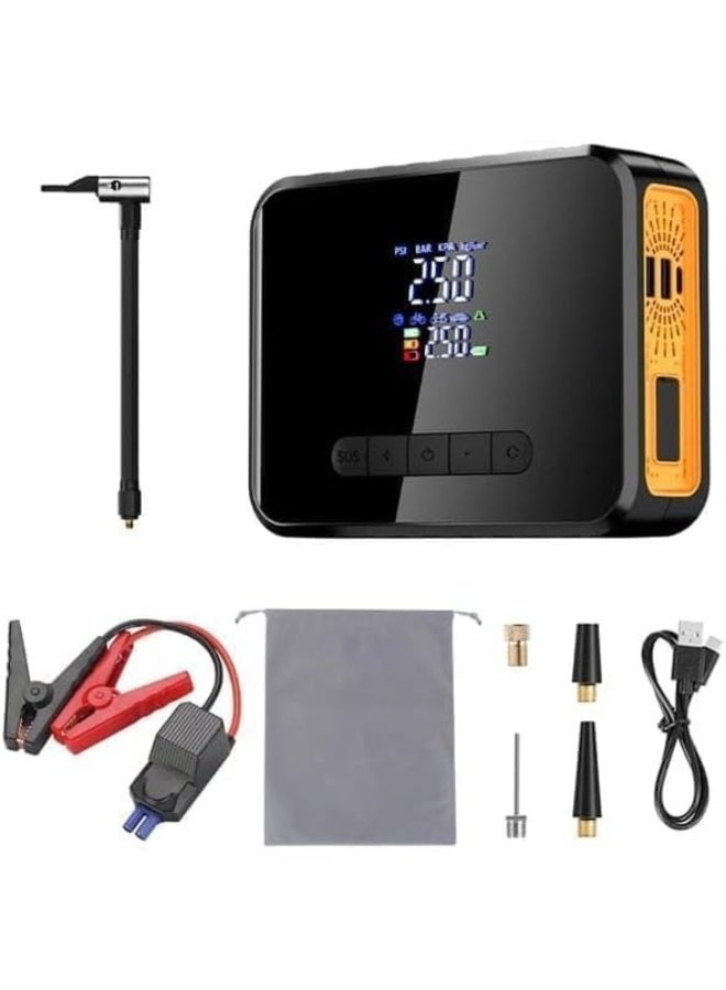 Car Battery Jump Starter Portable with Air Compressor 150 PSI 8000A 12V Smart Cables Digital Tire Inflator