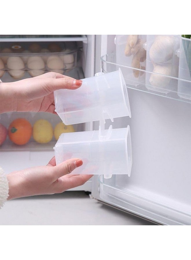 DEVZA حاويات تخزين بلاستيكية DEVZA، منظم طعام قابل للفصل للثلاجة (مجموعة من 4 قطع، 11 × 8 × 5 سم، شفاف) - Image 3