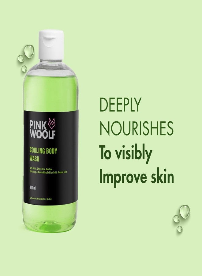 Pink Woolf Cooling Body Wash Gel, Green Tea And Mint For Hydrating & Nourishing Gel For Soft Skin, Paraben & Sulphate Free - 300ml (Pack Of 1) - Image 4