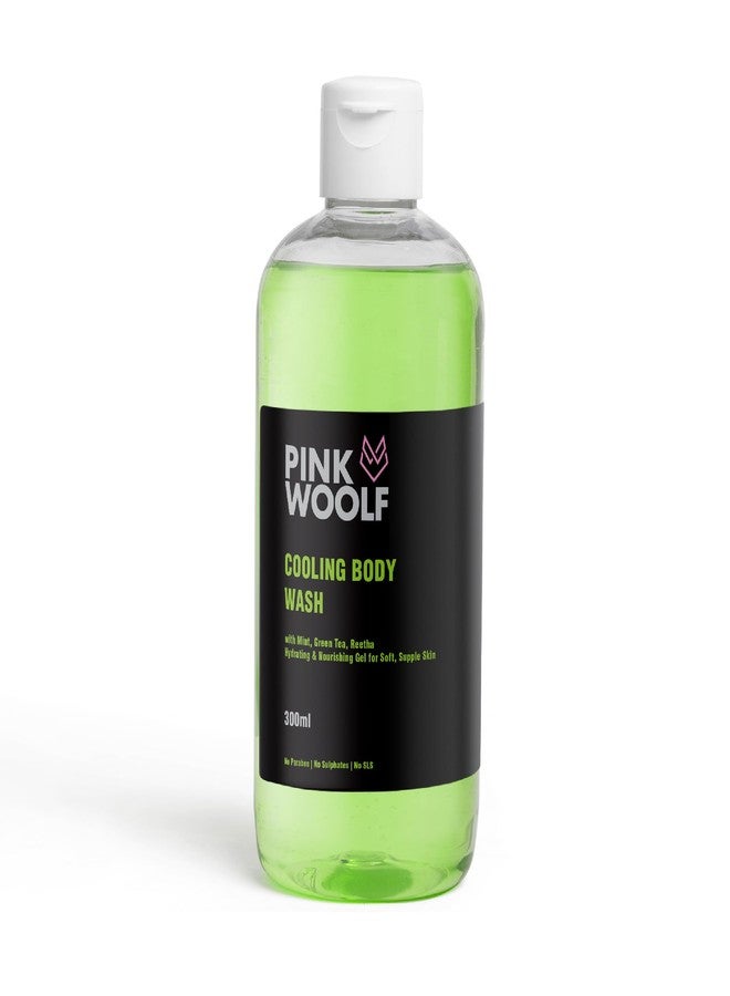 Pink Woolf Cooling Body Wash Gel, Green Tea And Mint For Hydrating & Nourishing Gel For Soft Skin, Paraben & Sulphate Free - 300ml (Pack Of 1) - Image 1